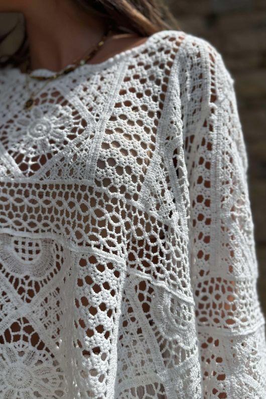 Laundry B Avery Crochet Top White - 